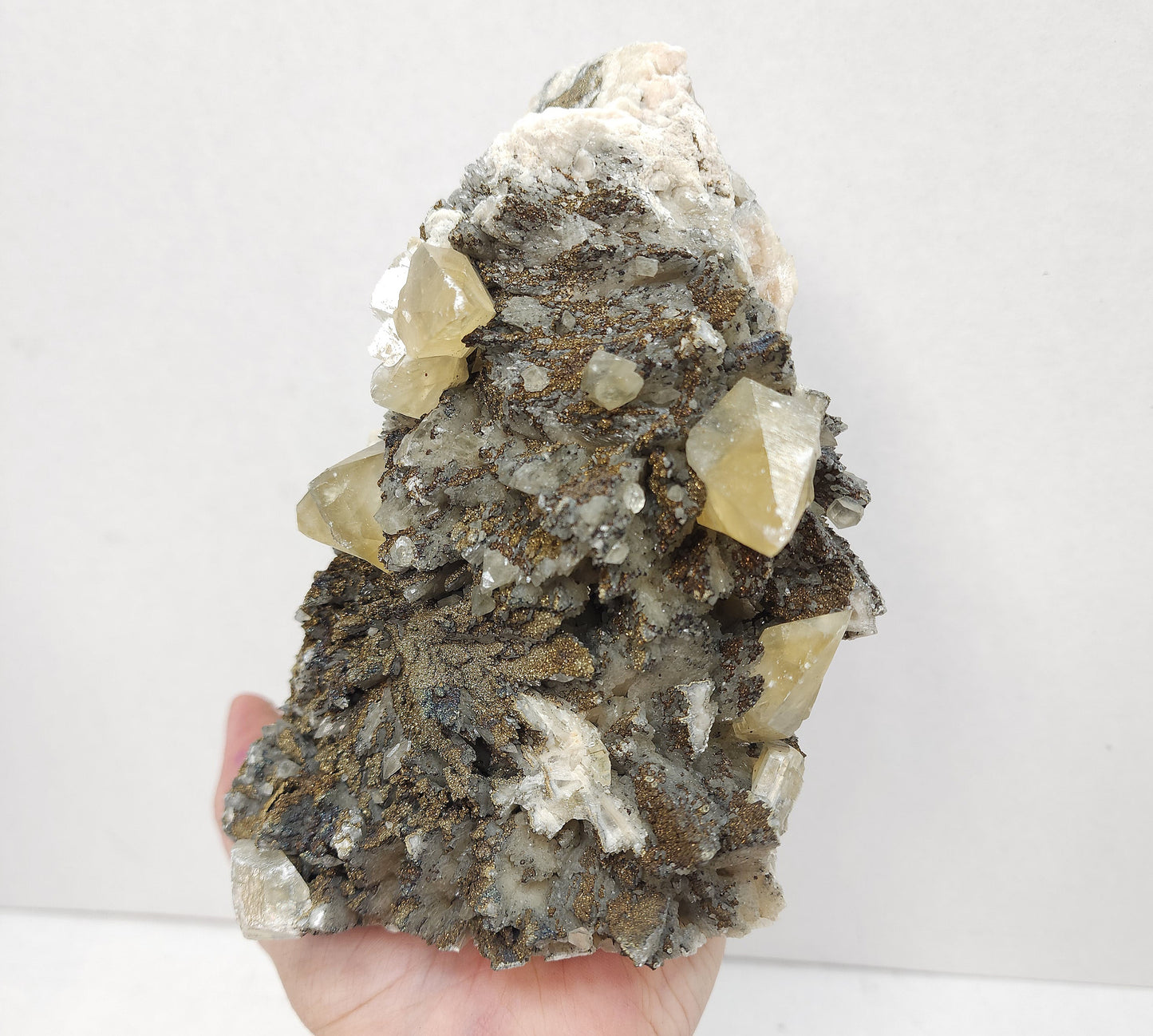 Pyrite and Calcite specimen