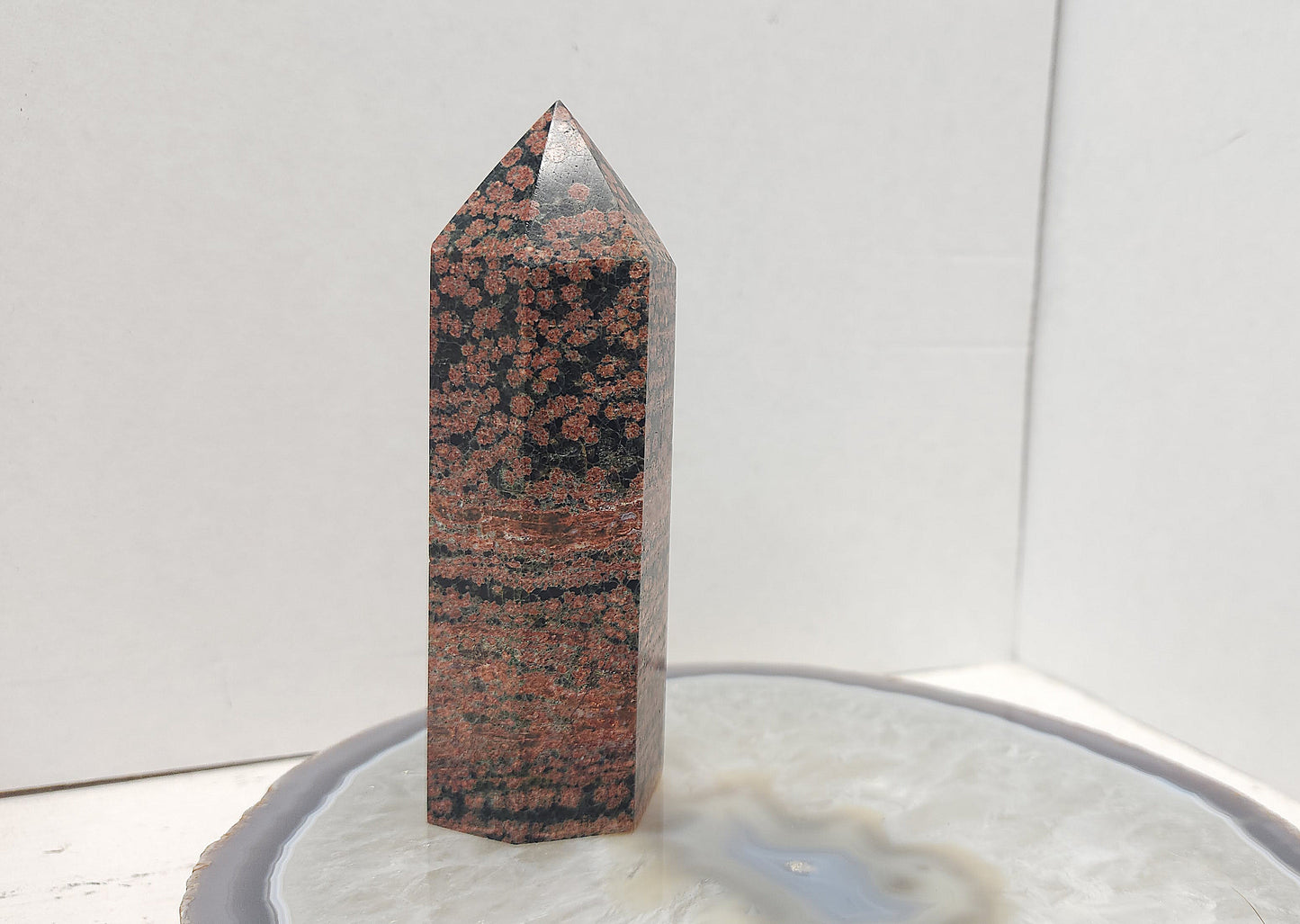 Red Snowflake Obsidian Tower  (Halloween stone) #1