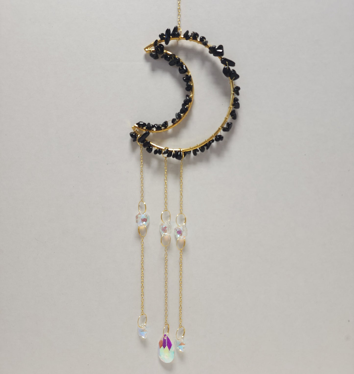 Suncatcher Black Obsidian Moon