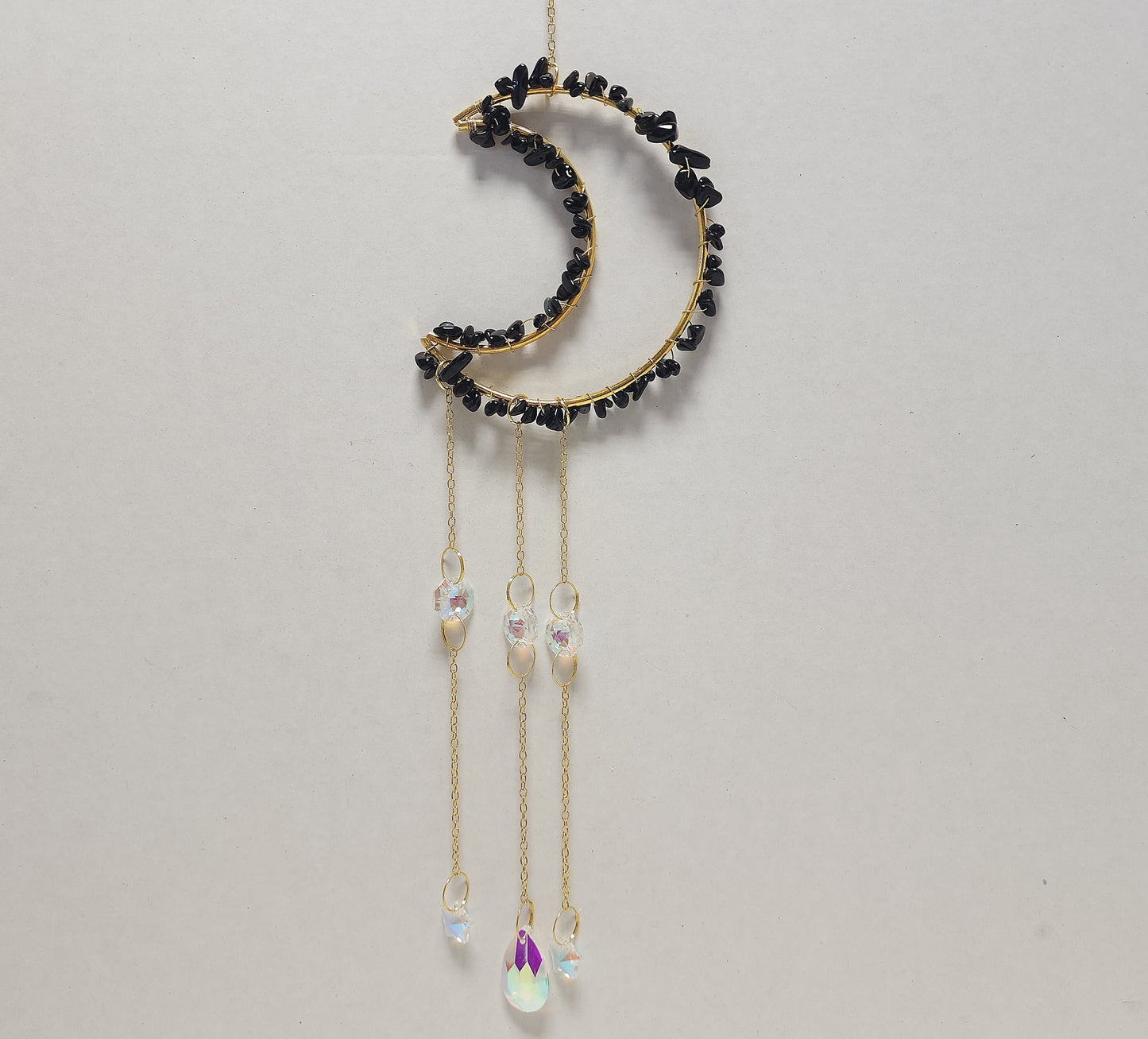 Suncatcher Black Obsidian Moon