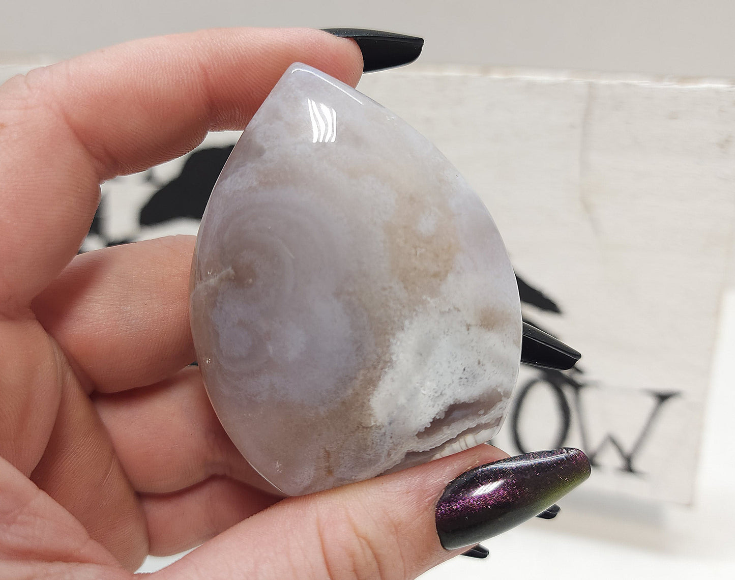 Flower Agate Teardrop #1