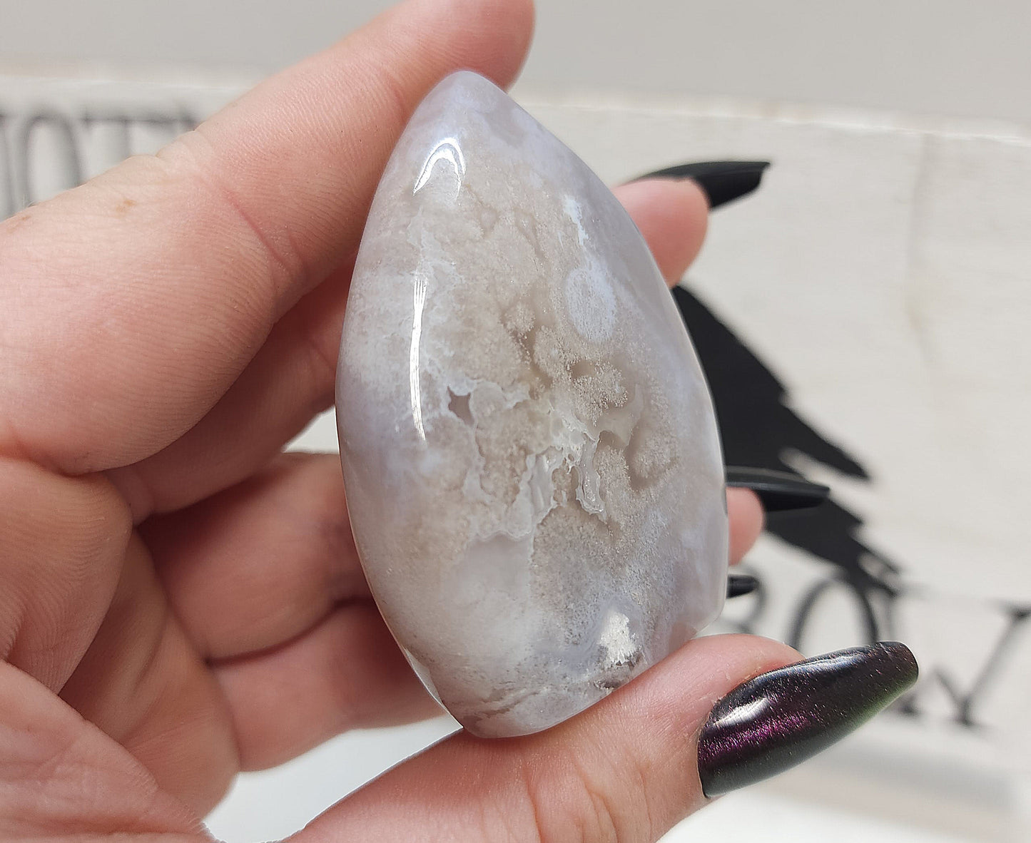 Flower Agate Teardrop #1