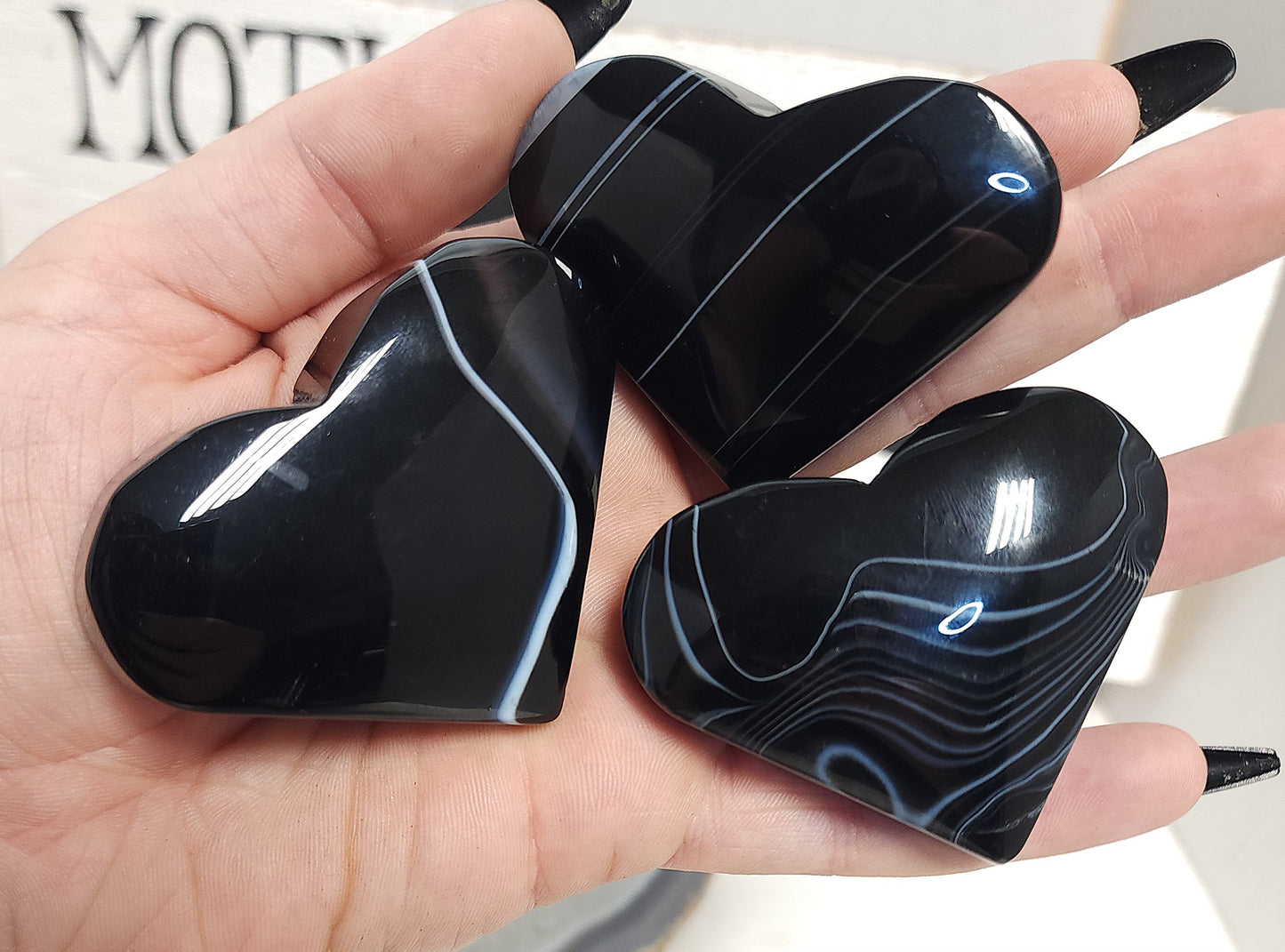 Black Agate Heart