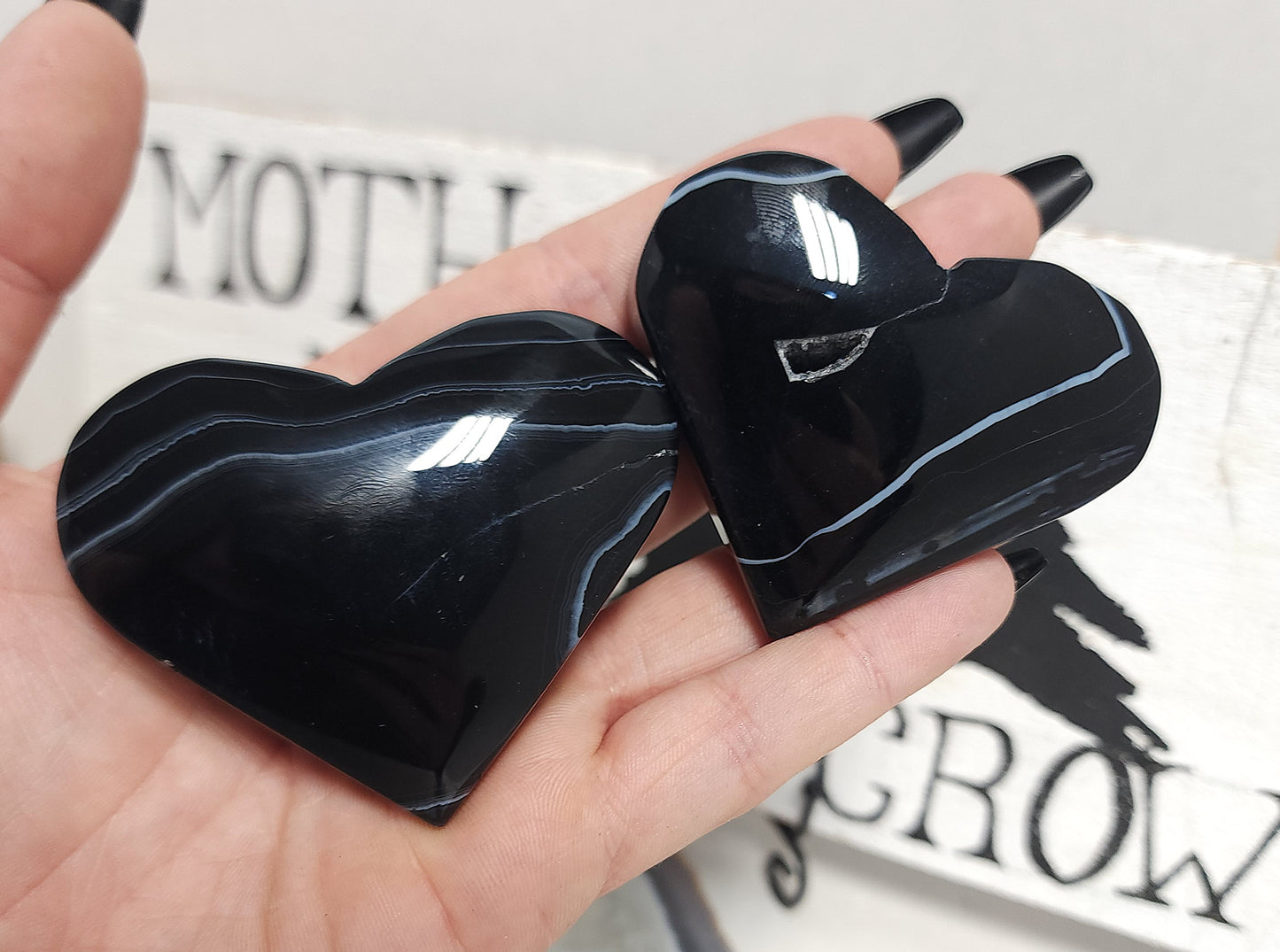 Black Agate Heart