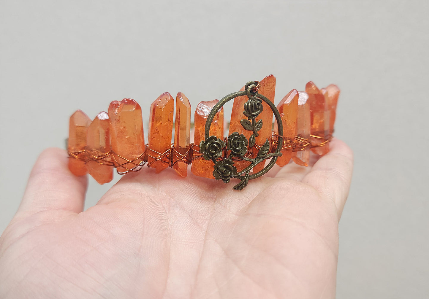 Handmade Crystal Crown (Orange)