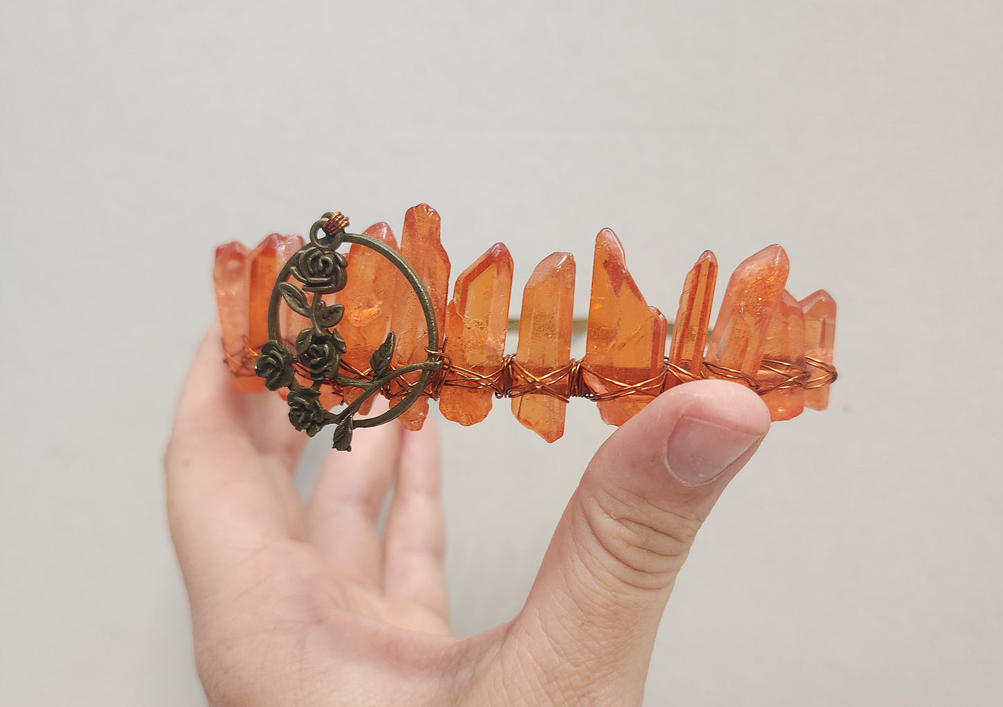 Handmade Crystal Crown (Orange)