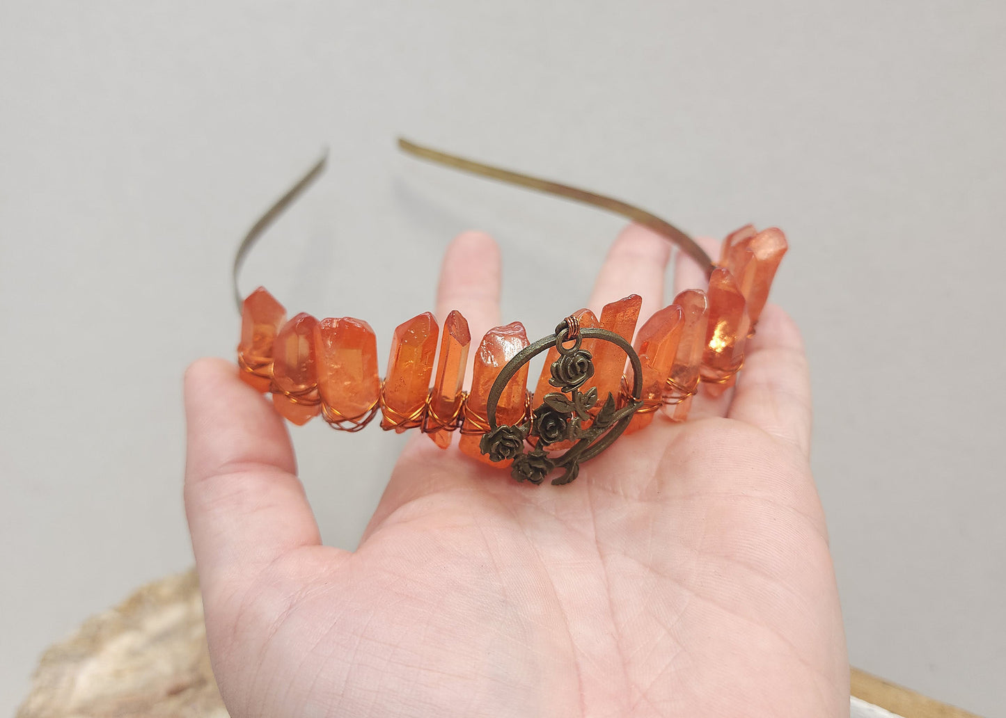 Handmade Crystal Crown (Orange)