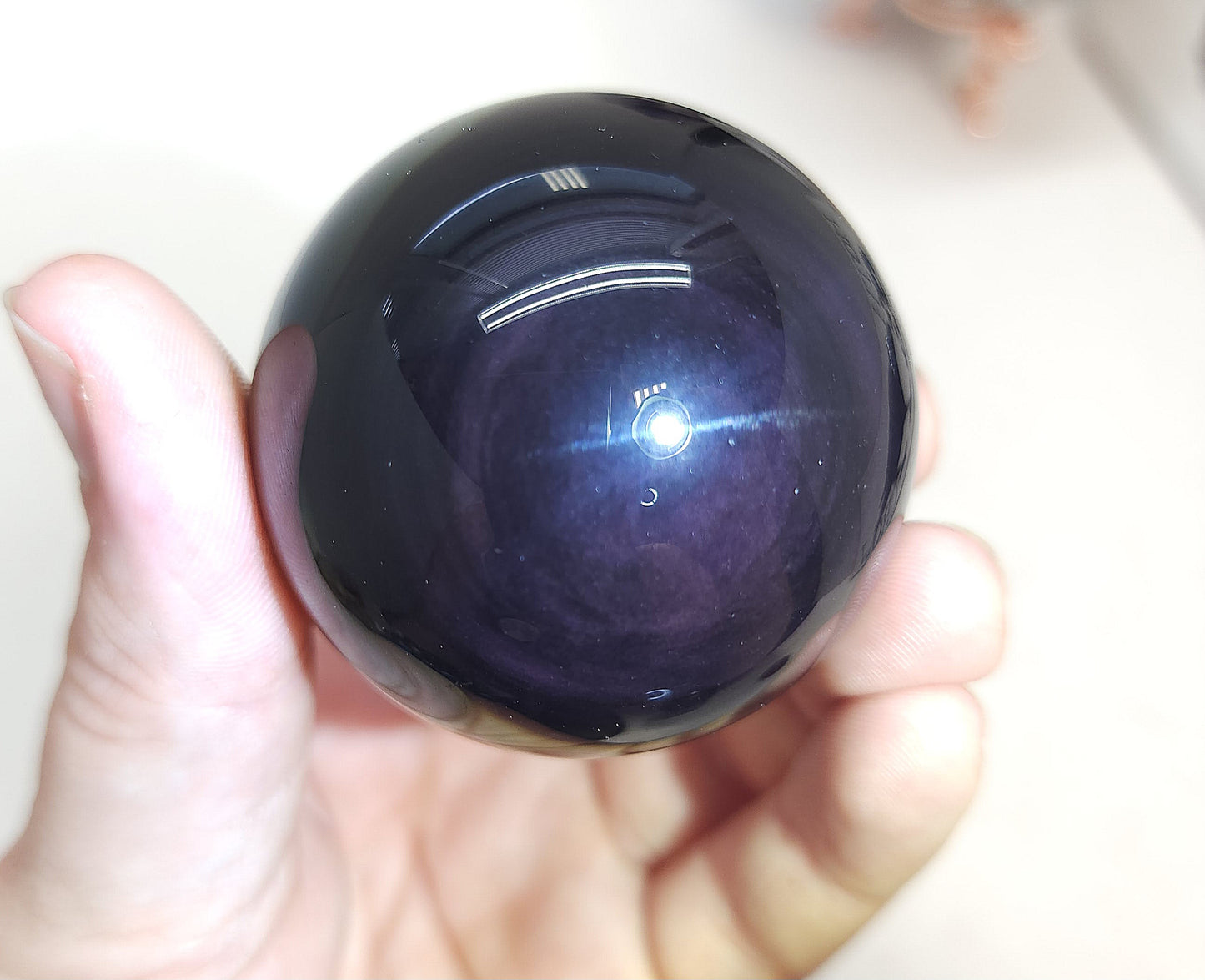 Rainbow Obsidian Sphere (Purple Flash)