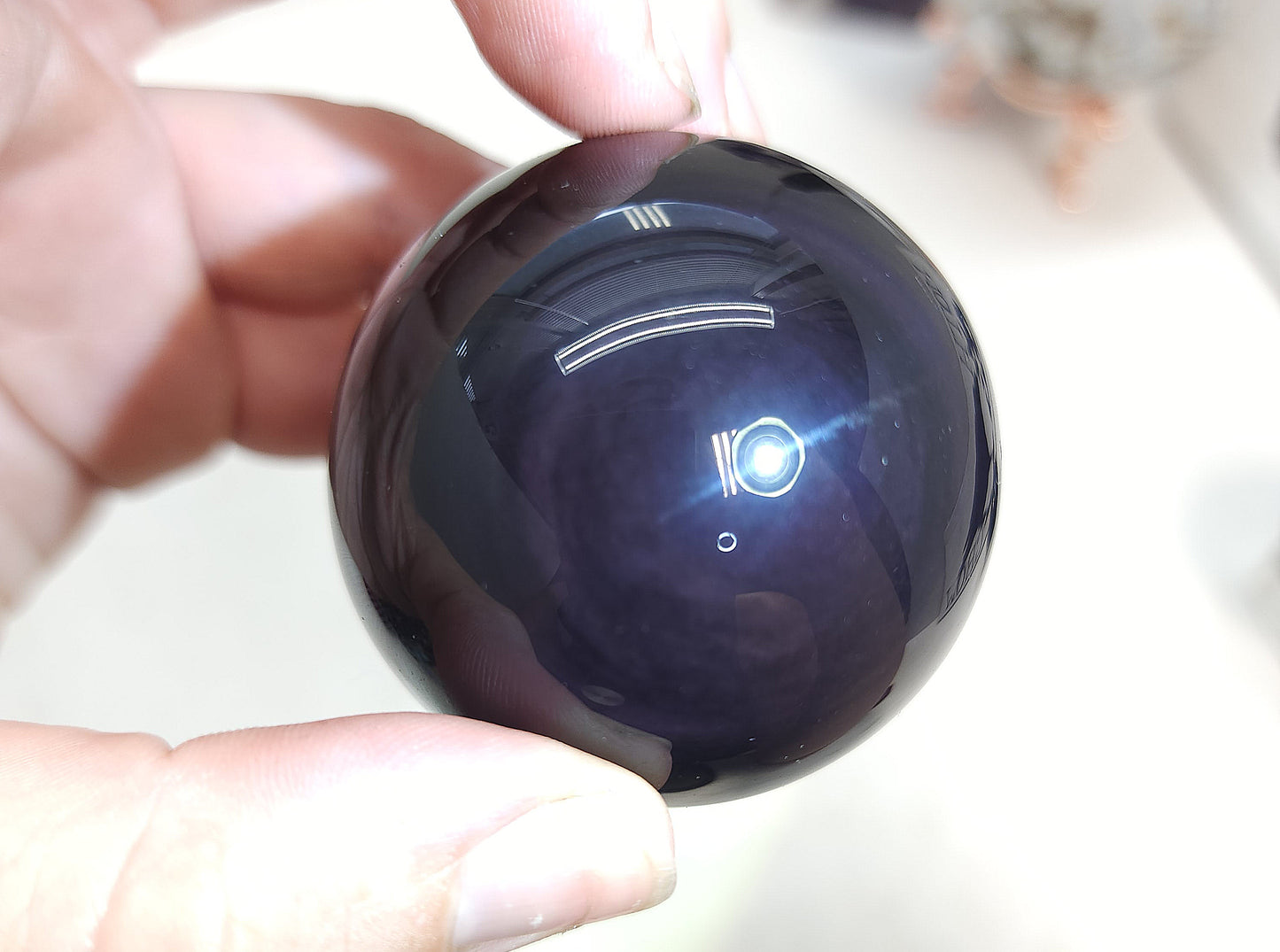 Rainbow Obsidian Sphere (Purple Flash)