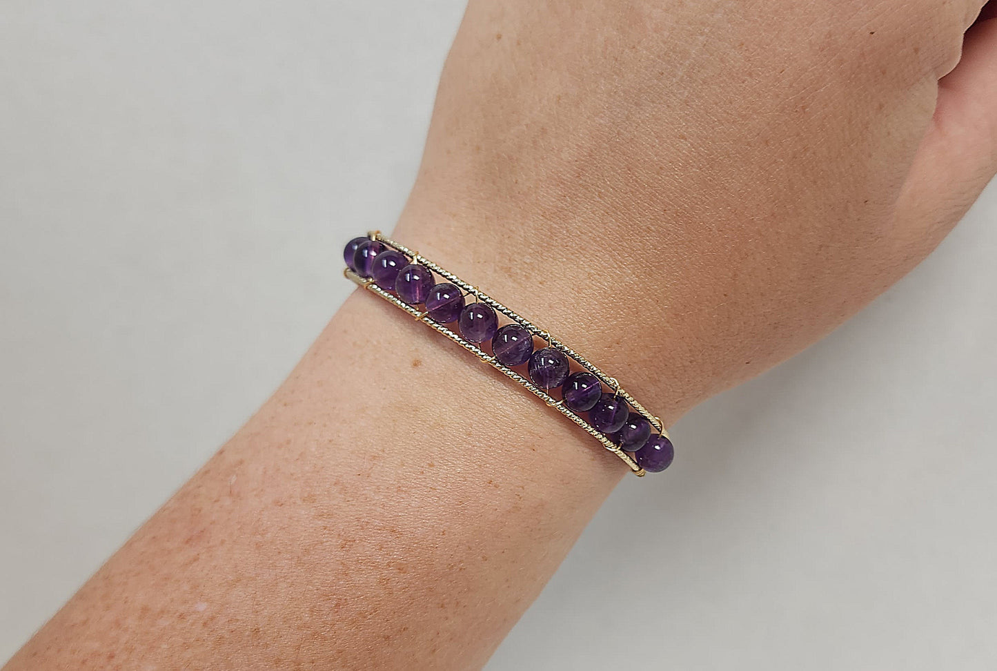 Amethyst Wire Wrapped Bracelet