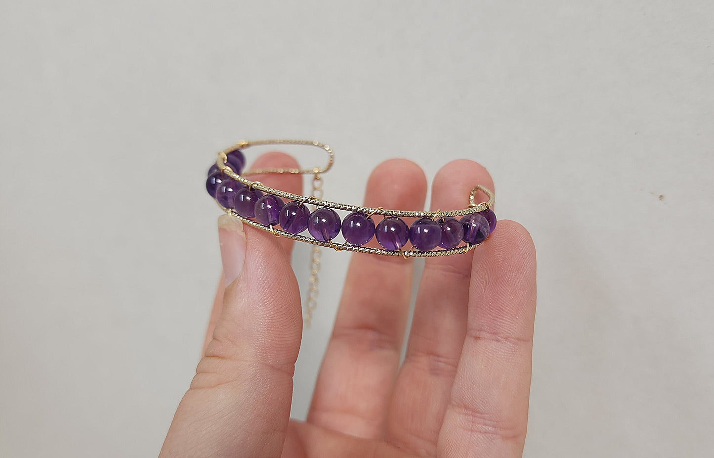 Amethyst Wire Wrapped Bracelet