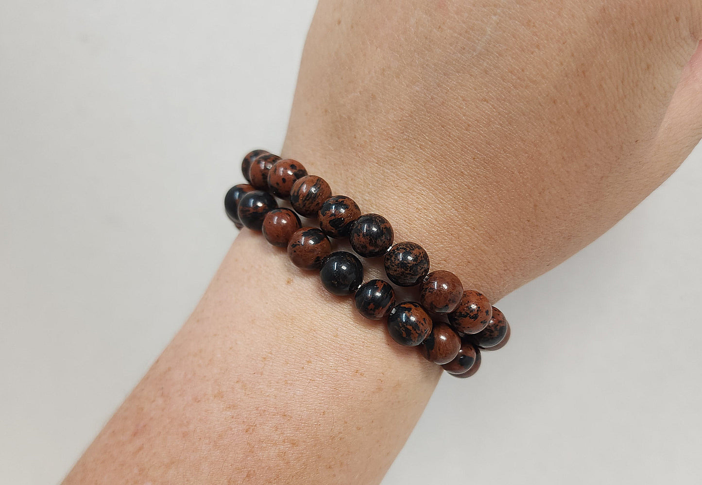 Beaded Bracelet Mahogany Obsidian