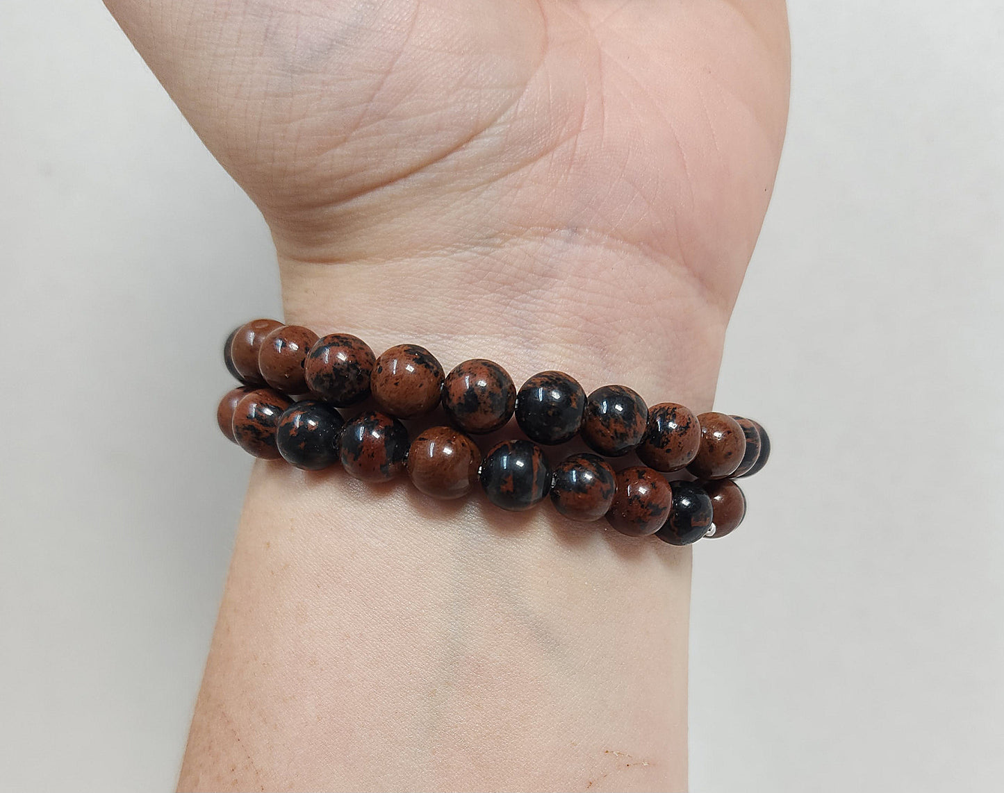 Beaded Bracelet Mahogany Obsidian