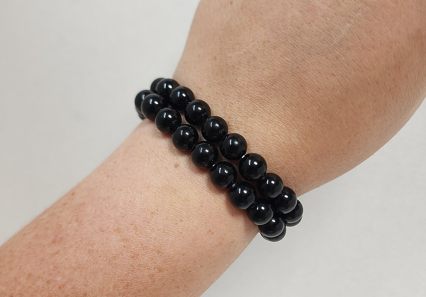 Beaded Bracelet Black Obsidian