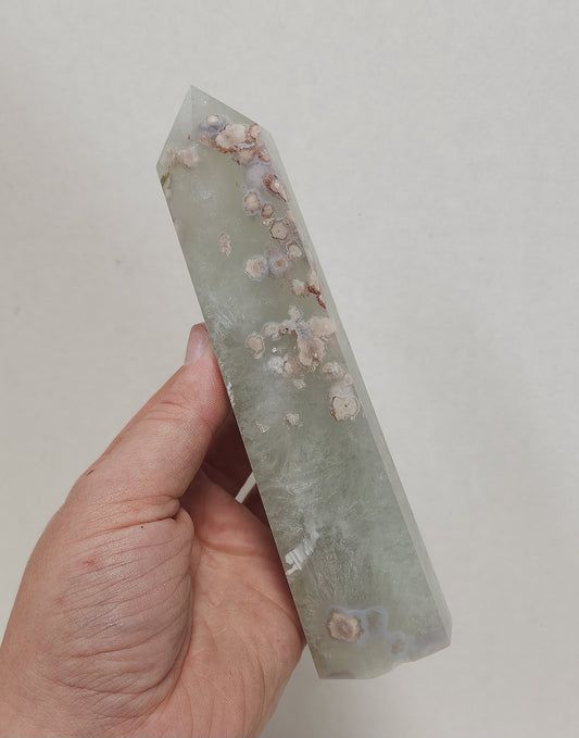 Green Flower Agate Tower