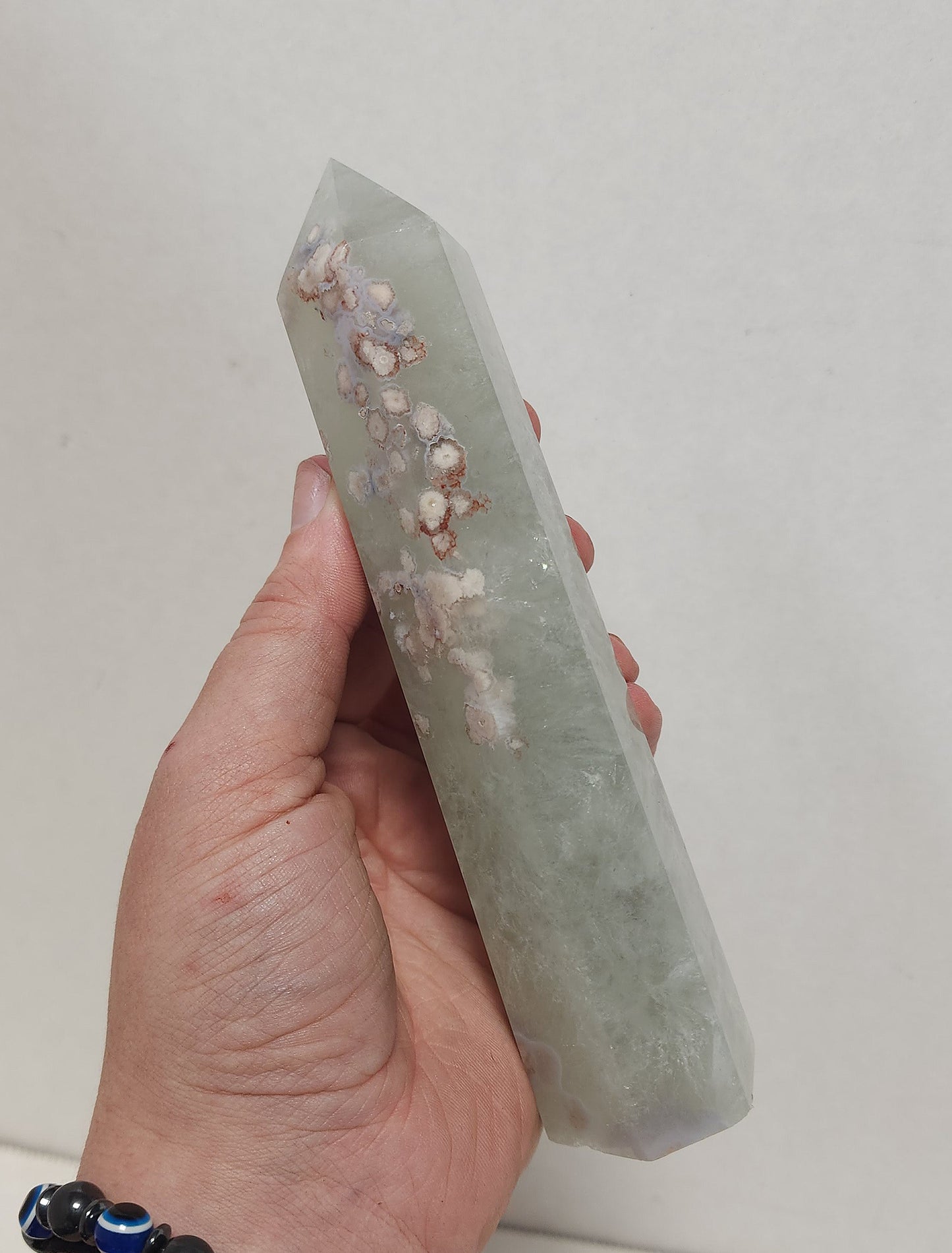 Green Flower Agate Tower