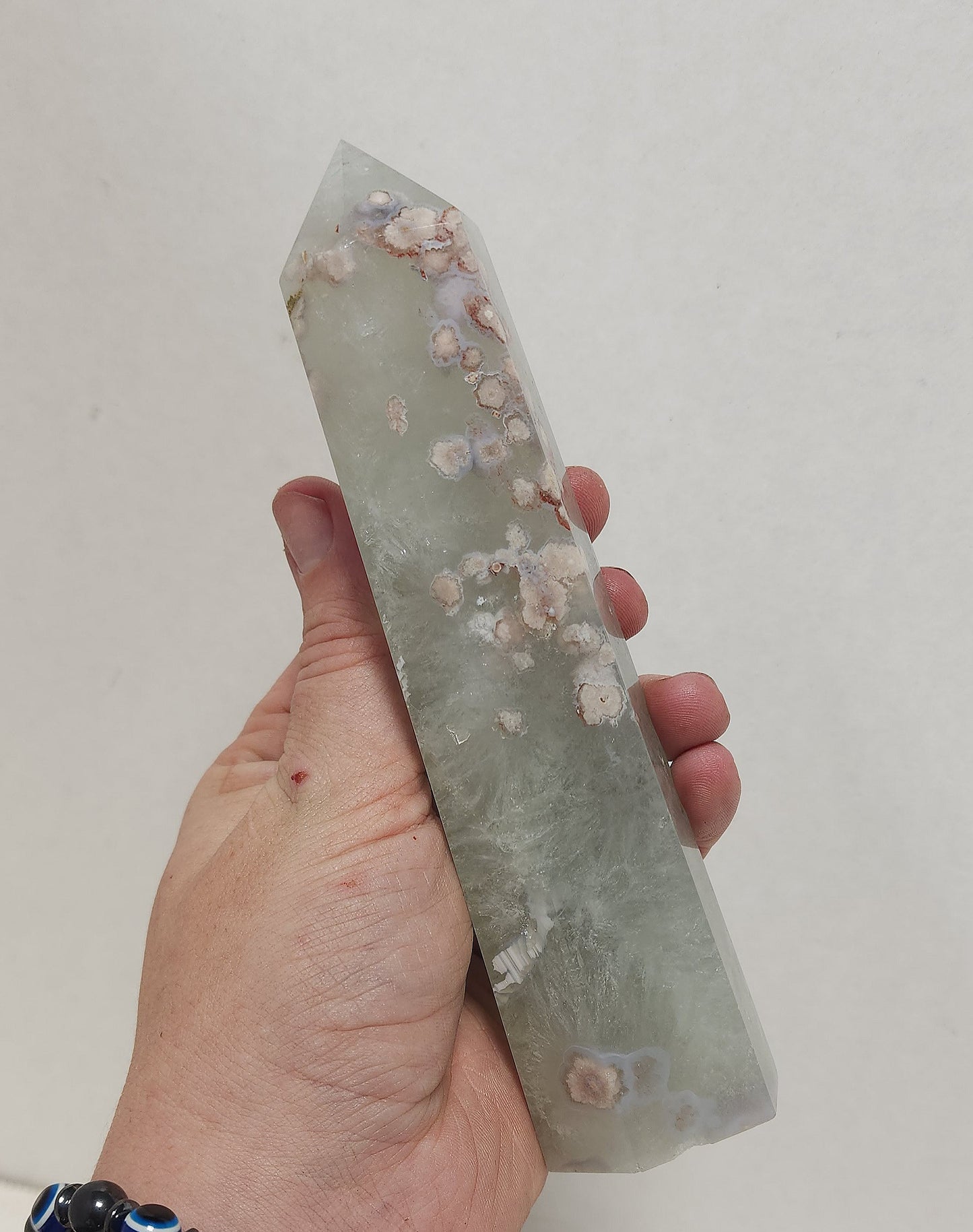 Green Flower Agate Tower