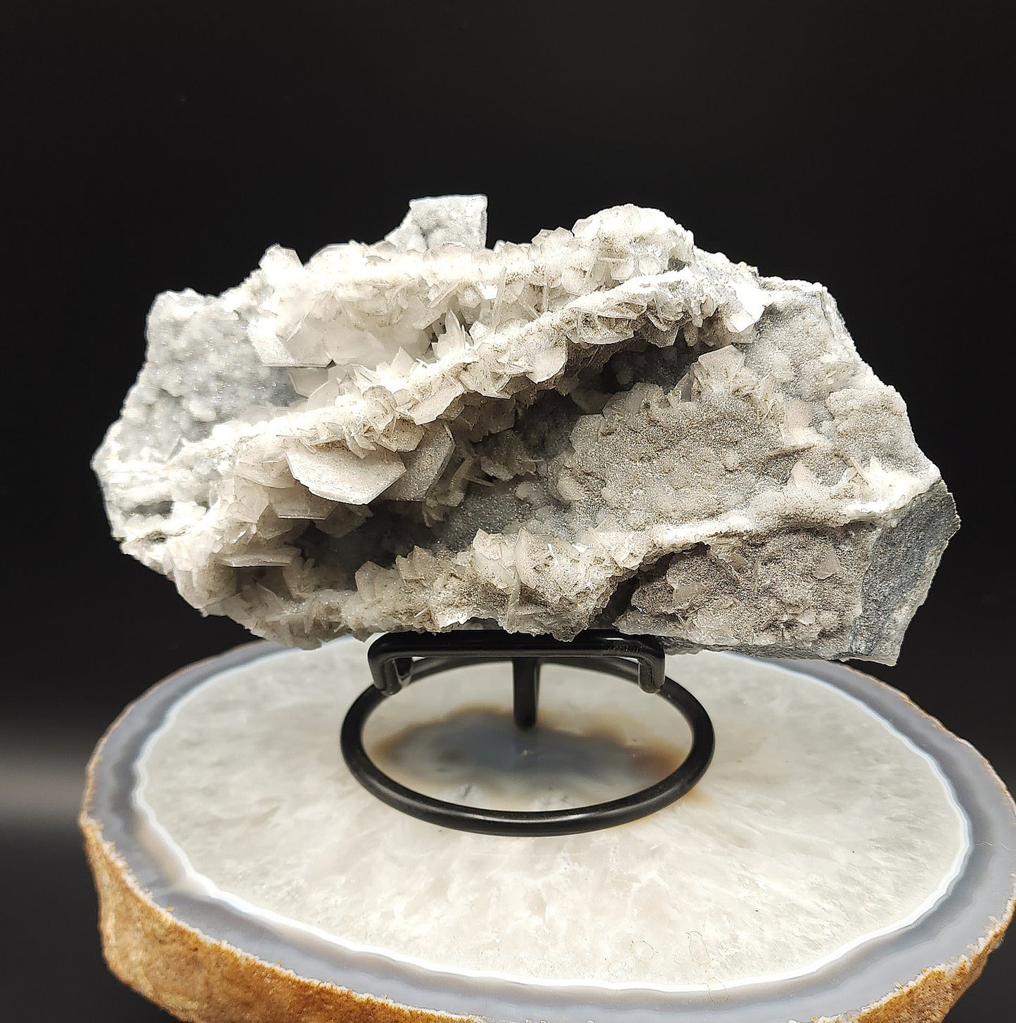 Hexagonal Calcite with Grey Chalcedony